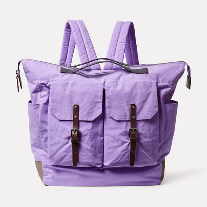 Frank Large Waxed Cotton Backpack in Lilac