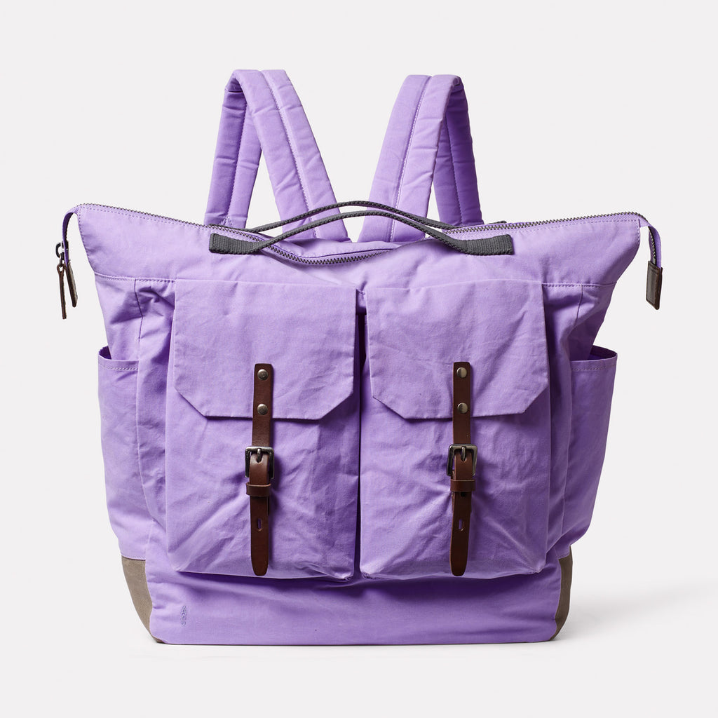 Frank Large Waxed Cotton Backpack in Lilac