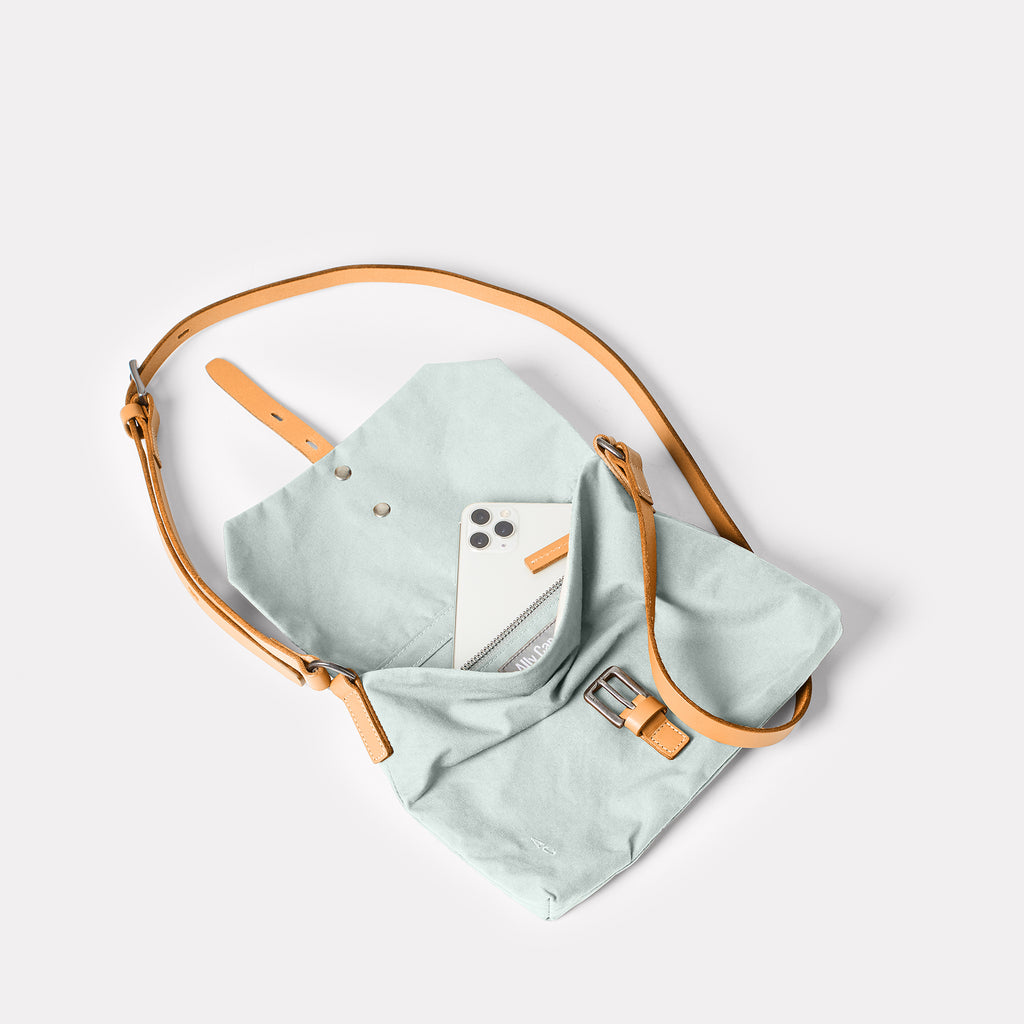 Friday Waxed Cotton Crossbody Bag in Iceberg