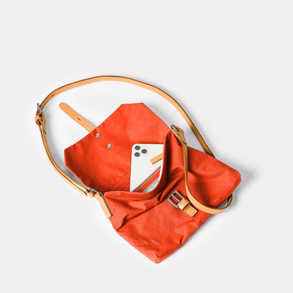 Friday Waxed Cotton Crossbody Bag in Lava
