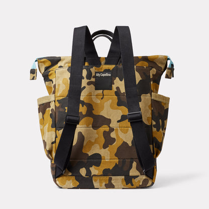 Frik Waxed Canvas Backpack in Corn Camo