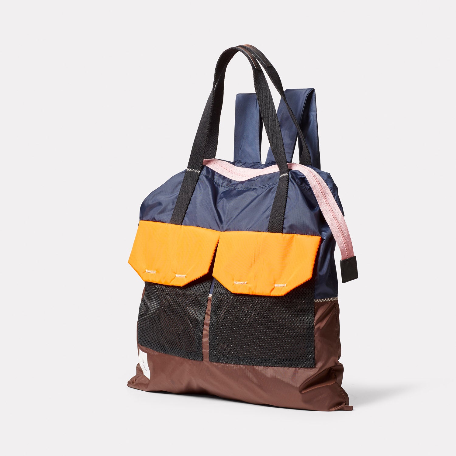 Hank Navy Orange Brown Rucksack in Jaffa from British Backpack Brand Ally Capellino