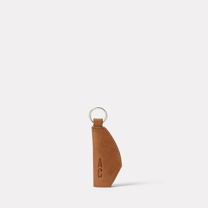 Kenneth Leather Key Fob in Tan