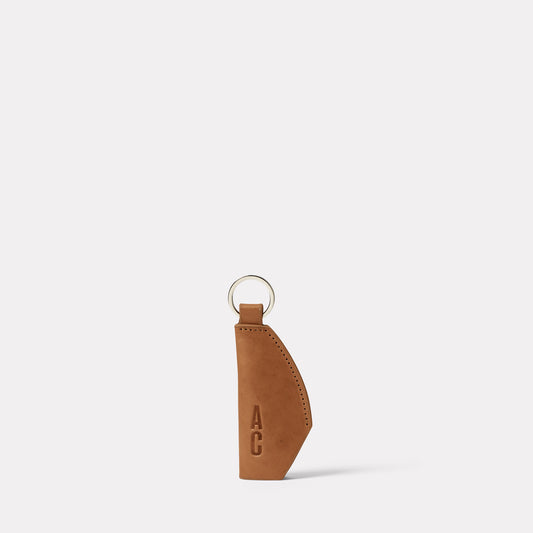 Kenneth Leather Key Fob in Tan