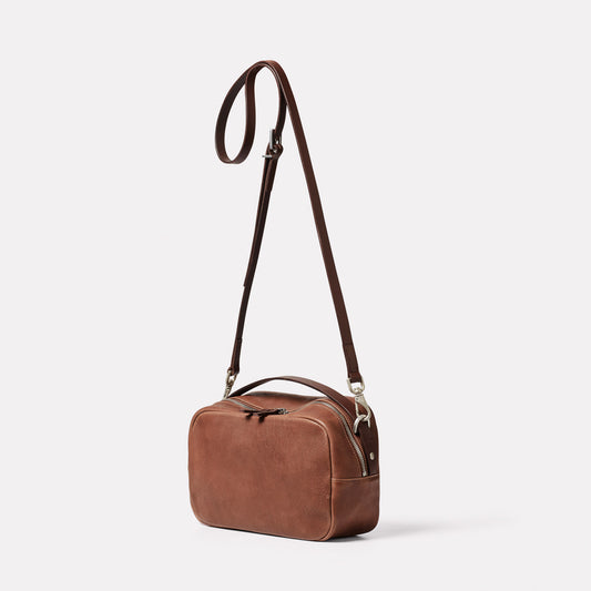 Leila Plus Leather Crossbody Bag in Brown