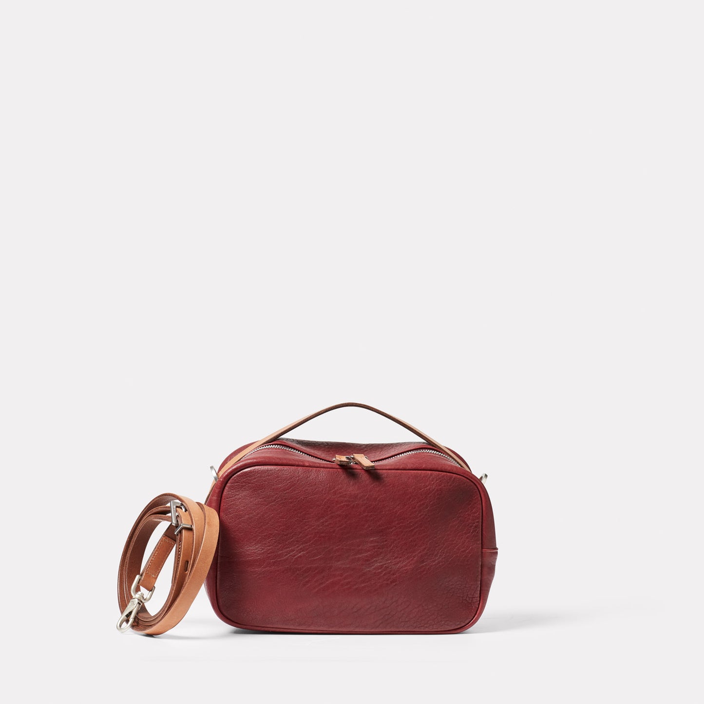 Leila Plus Leather Crossbody Bag in Plum