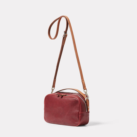 Leila Plus Leather Crossbody Bag in Plum