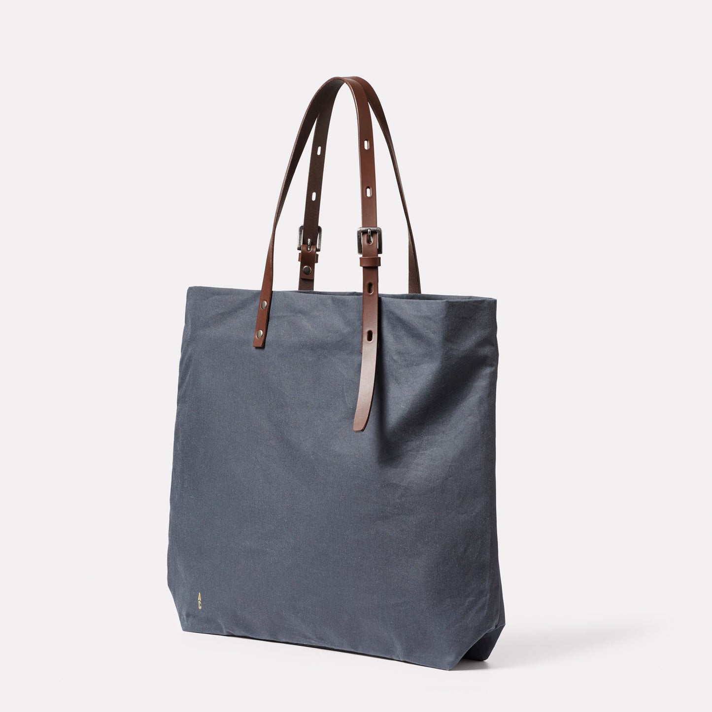 Natalie Waxed Cotton Tote in Steel