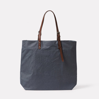 Natalie Waxed Cotton Tote in Steel