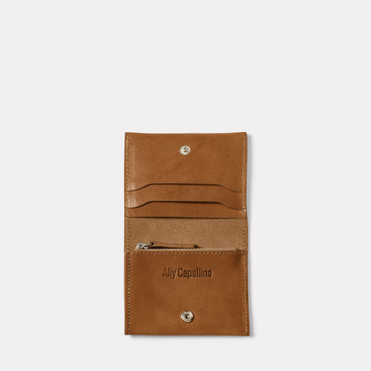 Riley Leather Coin Card Purse in Tan