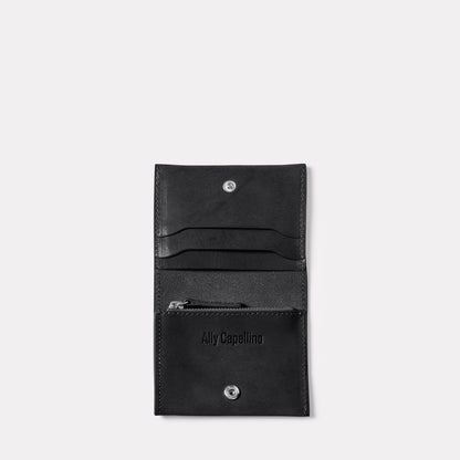 Riley Leather Coin Card Purse in Black