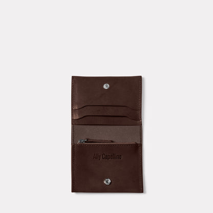 Riley Leather Coin Card Purse in Bog