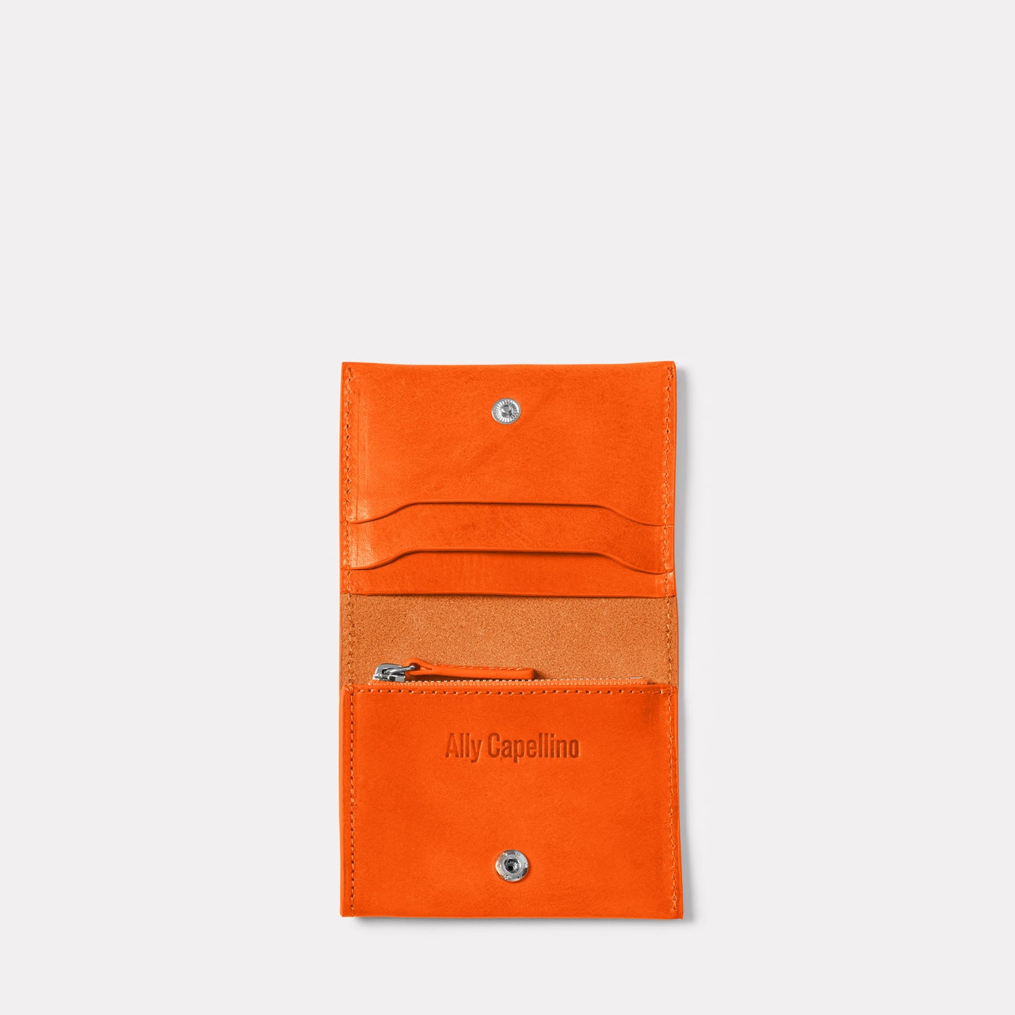 Riley Leather Coin Card Purse in Flame