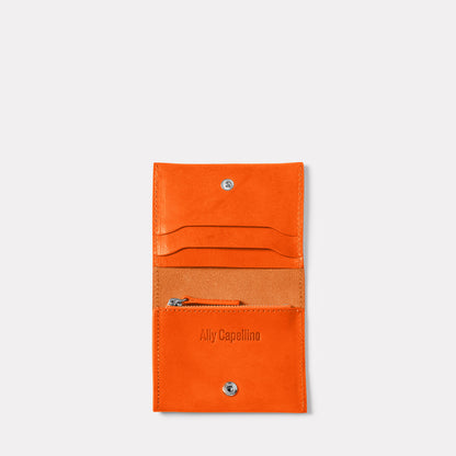 Riley Leather Coin Card Purse in Flame