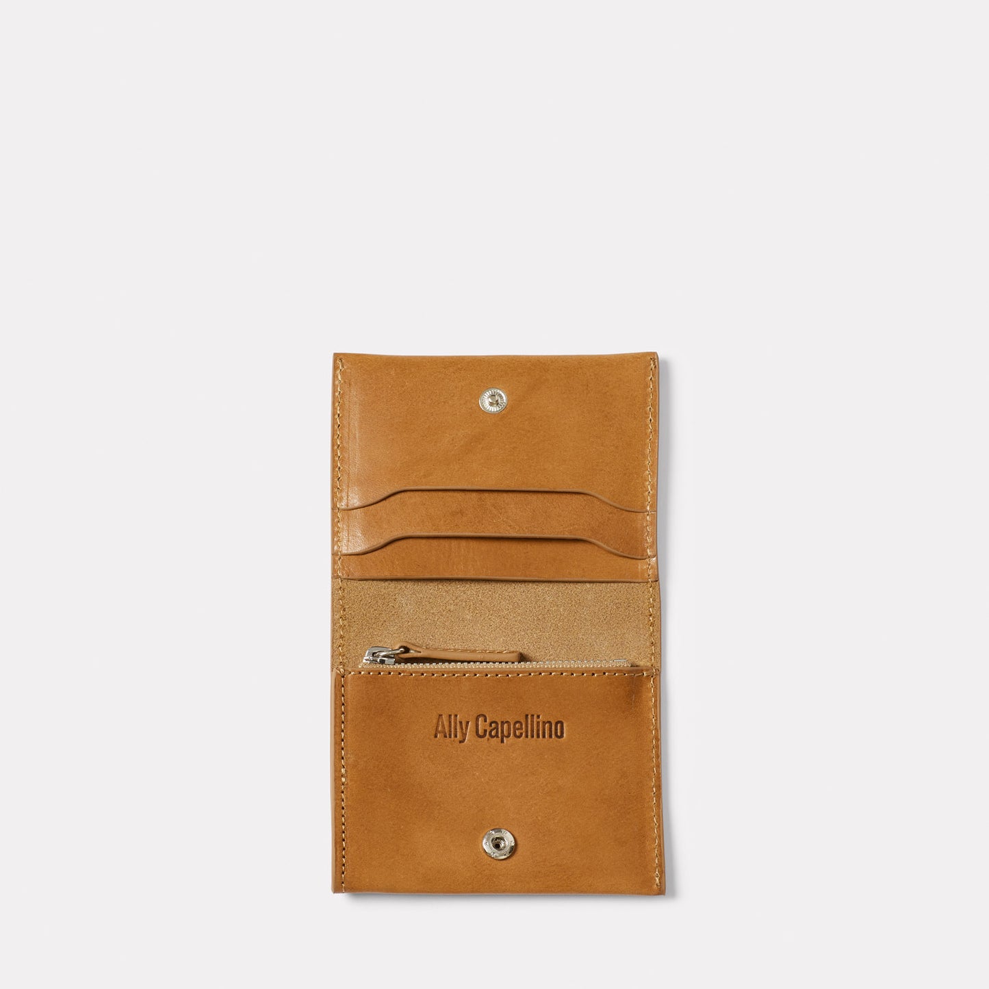 Riley Leather Coin Card Purse in Tan