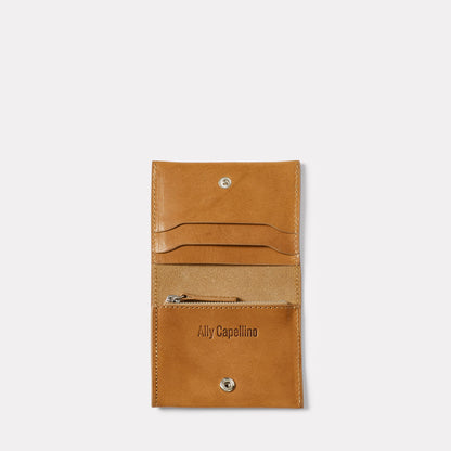 Riley Leather Coin Card Purse in Tan