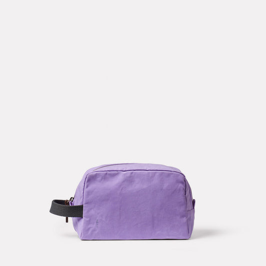 Simon Waxed Cotton Washbag in Lilac