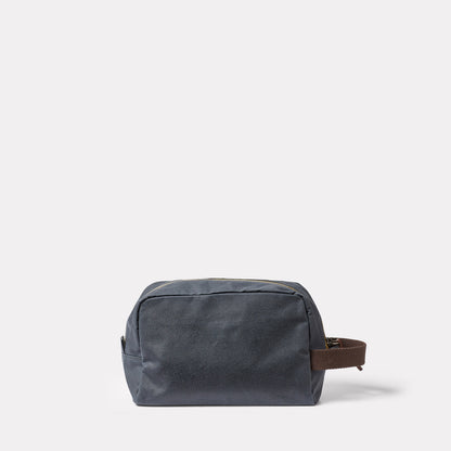 Simon Waxed Cotton Washbag in Steel