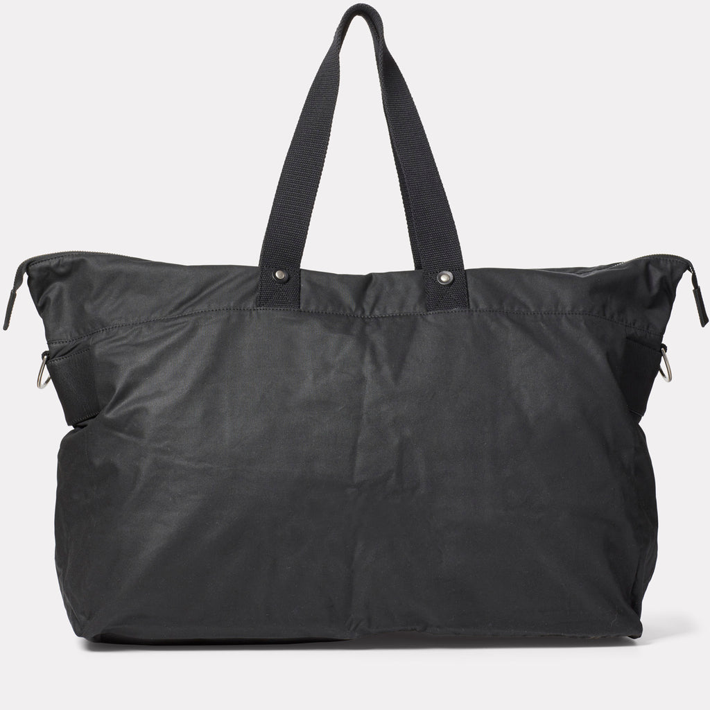 Freddie Waxed Cotton Holdall in Black