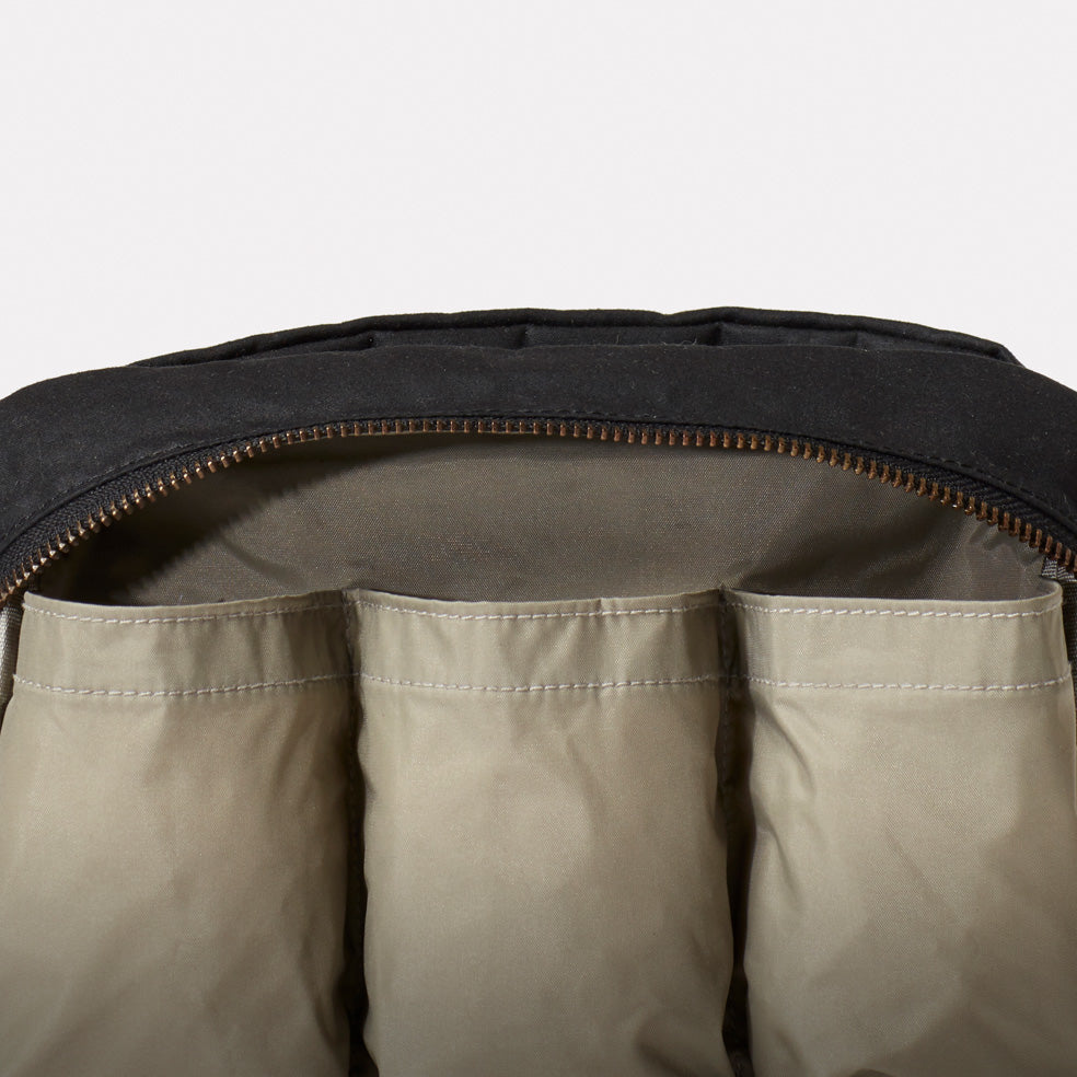 Simon Waxed Cotton Washbag in Black