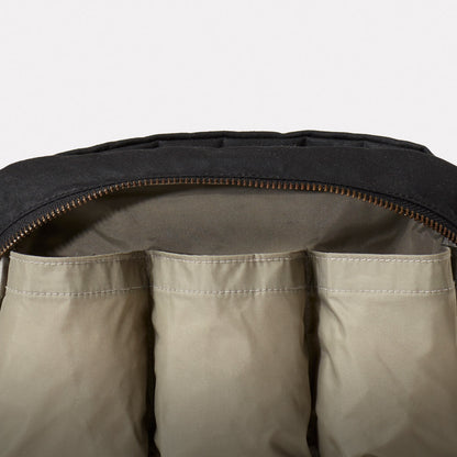Simon Waxed Cotton Washbag in Black