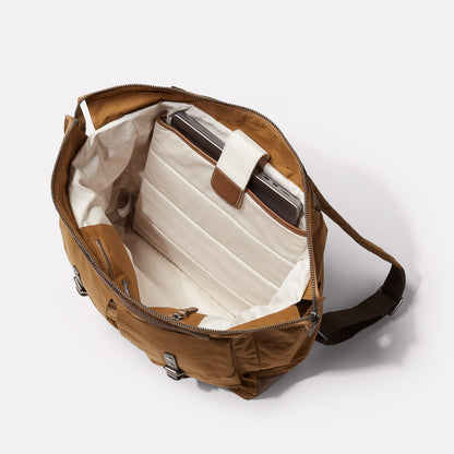 Frank Large Waxed Cotton Backpack in Chert