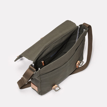 Cable Large Crossbody Satchel Bag in Olive