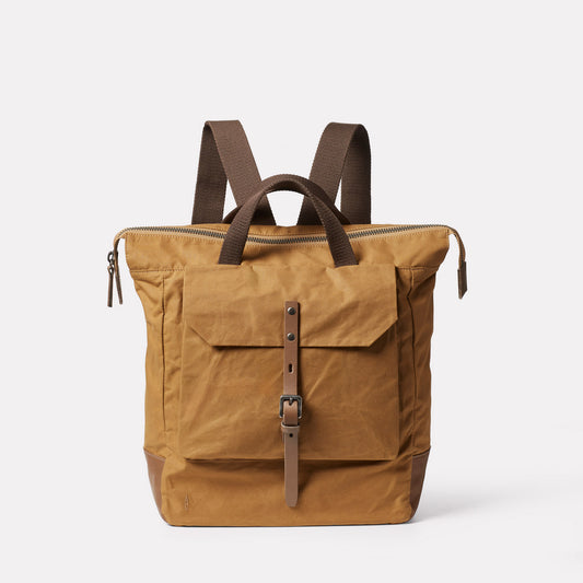 Frances Waxed Cotton Backpack in Chert