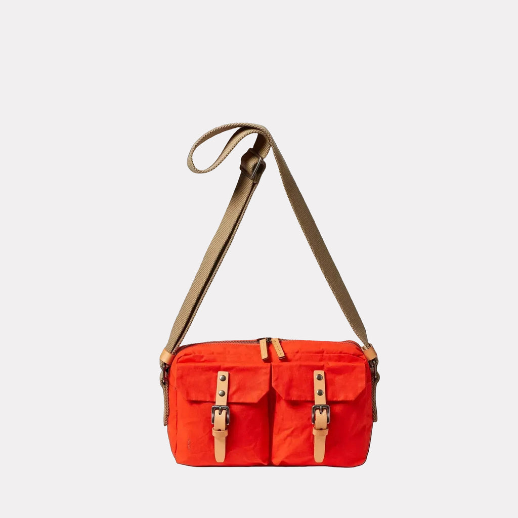 Franco Waxed Cotton Crossbody Bag in Lava