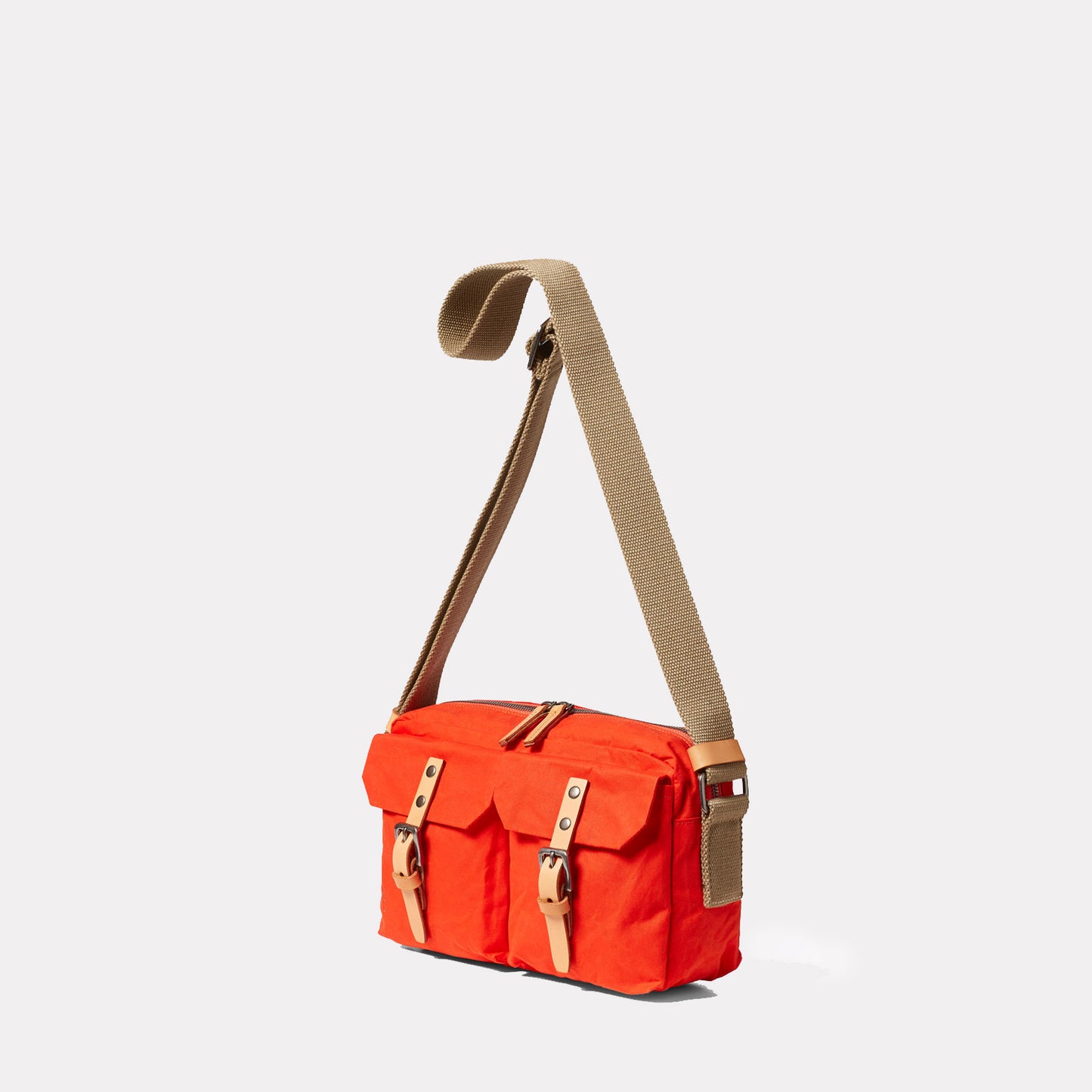 Franco Waxed Cotton Crossbody Bag in Lava