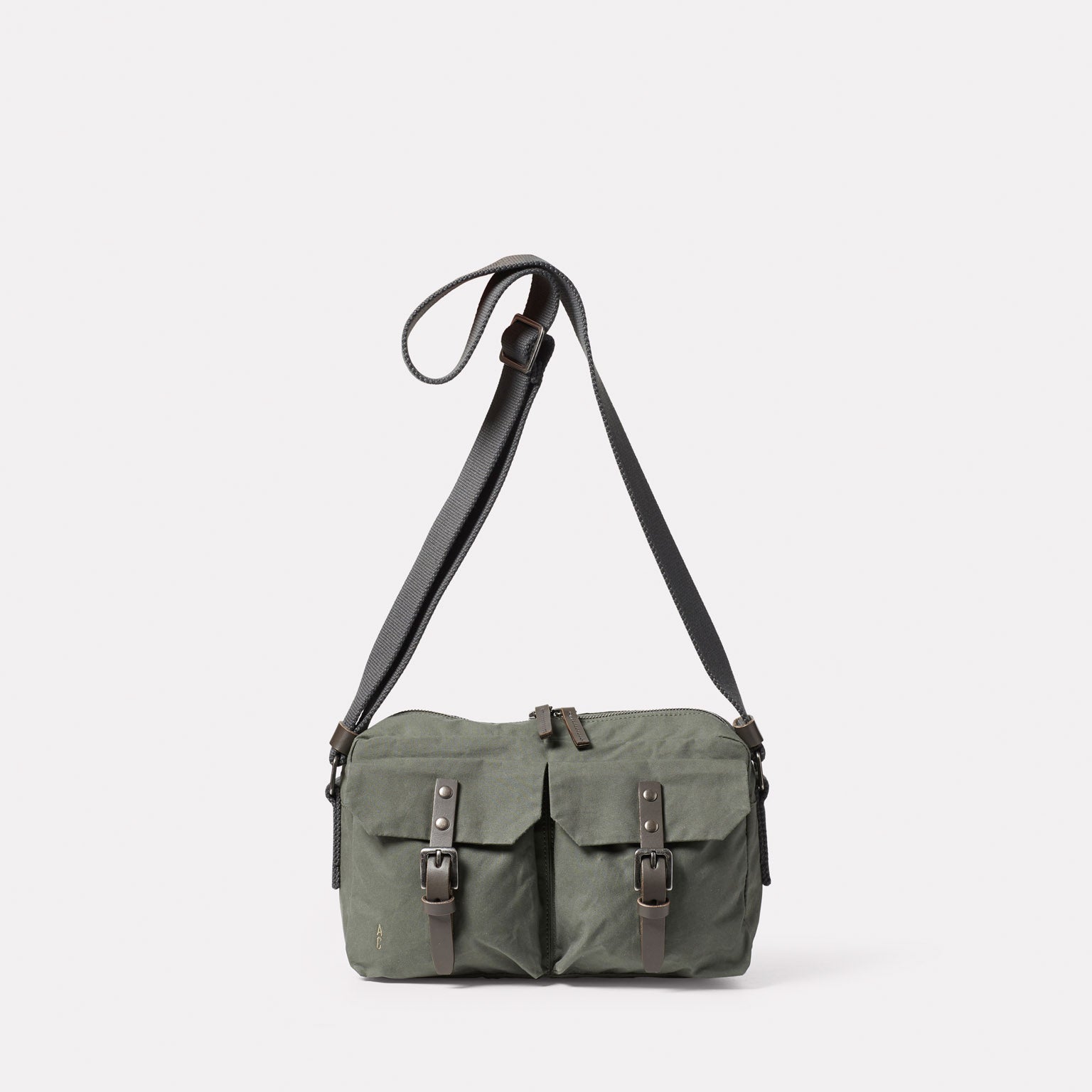 Franco Waxed Cotton Crossbody Bag in Olive