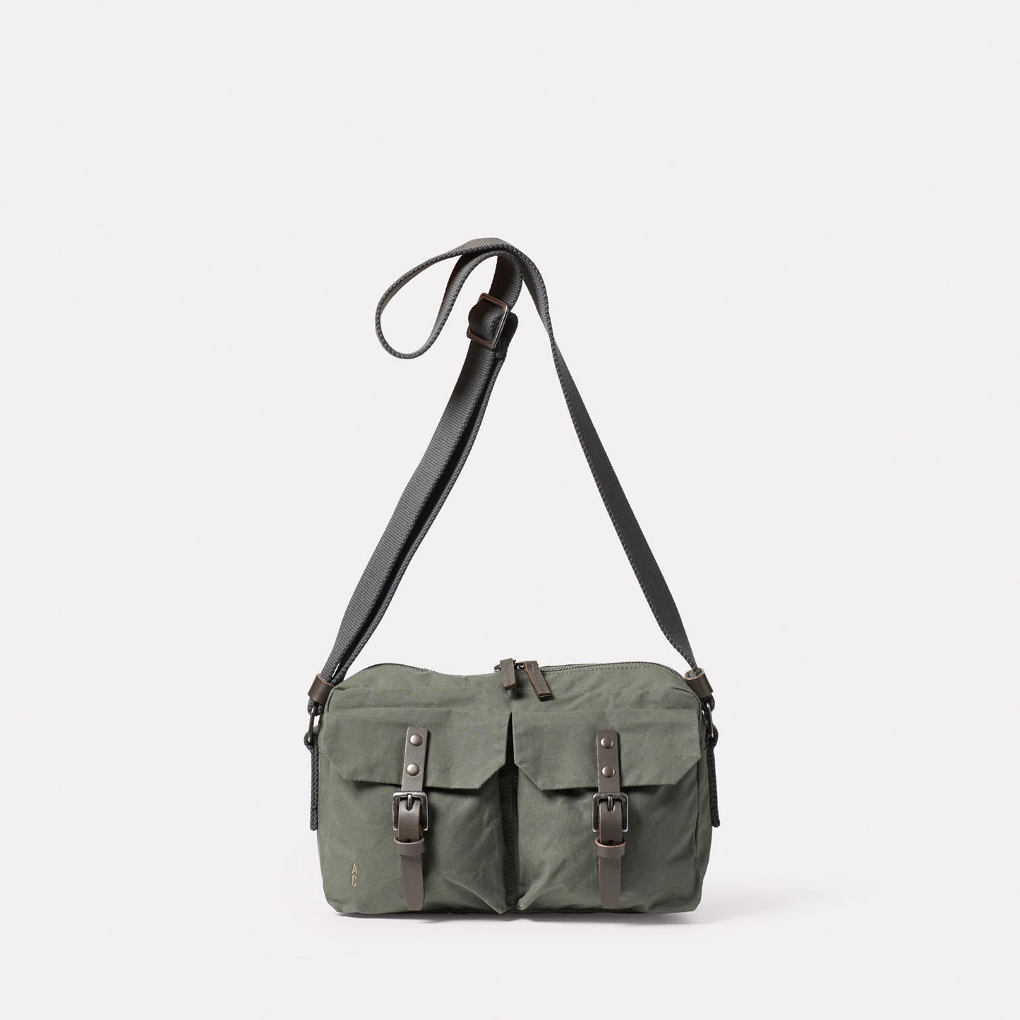 Franco Waxed Cotton Crossbody Bag in Olive