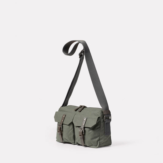 Franco Waxed Cotton Crossbody Bag in Olive