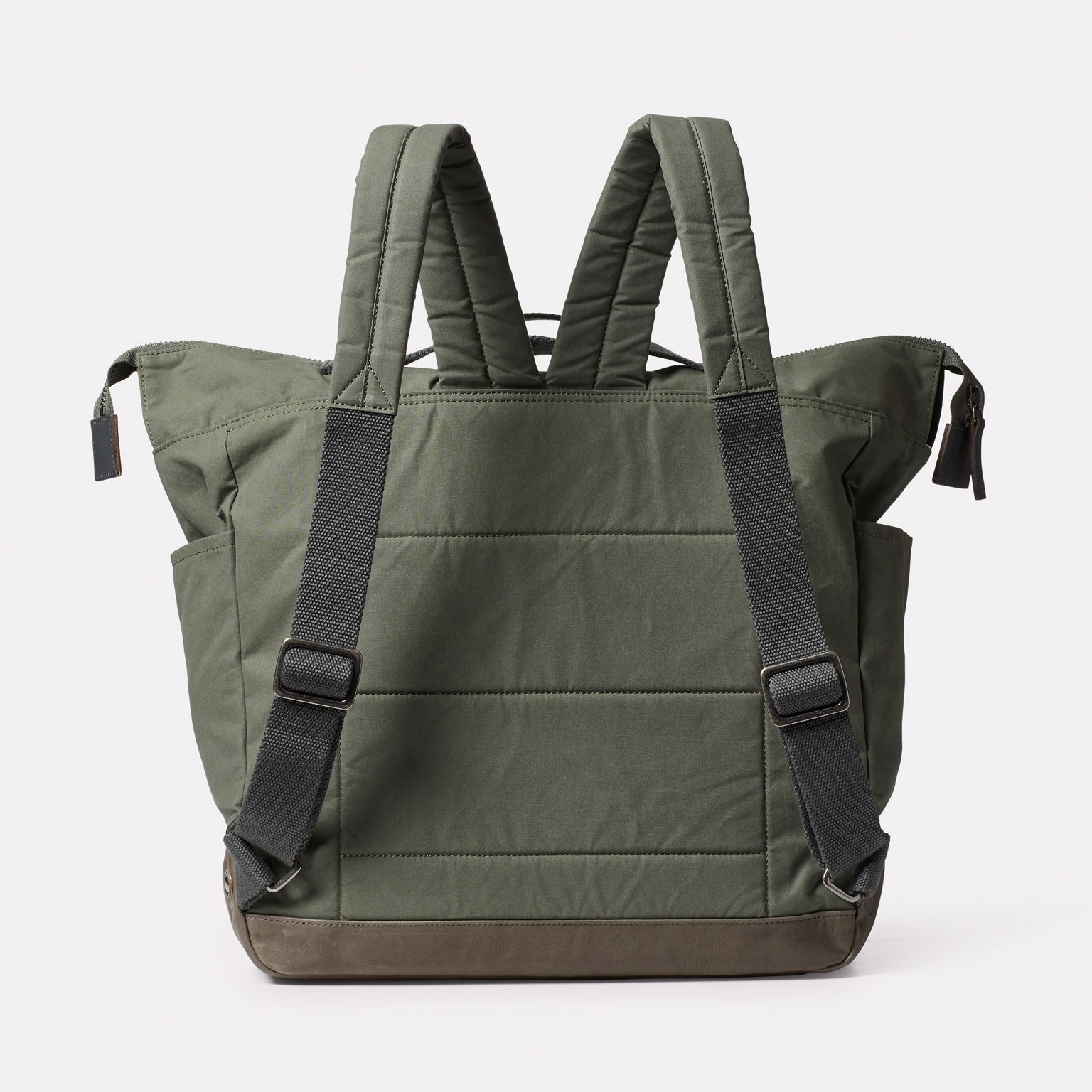 Frank Large Waxed Cotton Backpack in Olive