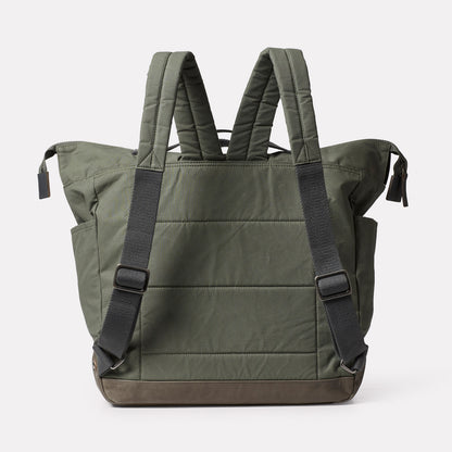 Frank Large Waxed Cotton Backpack in Olive