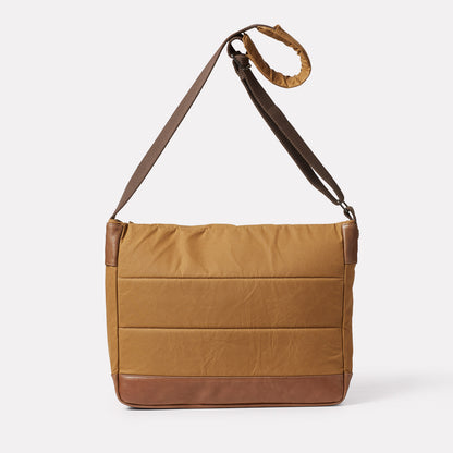 Jeremy Large Waxed Cotton Crossbody Satchel in Chert