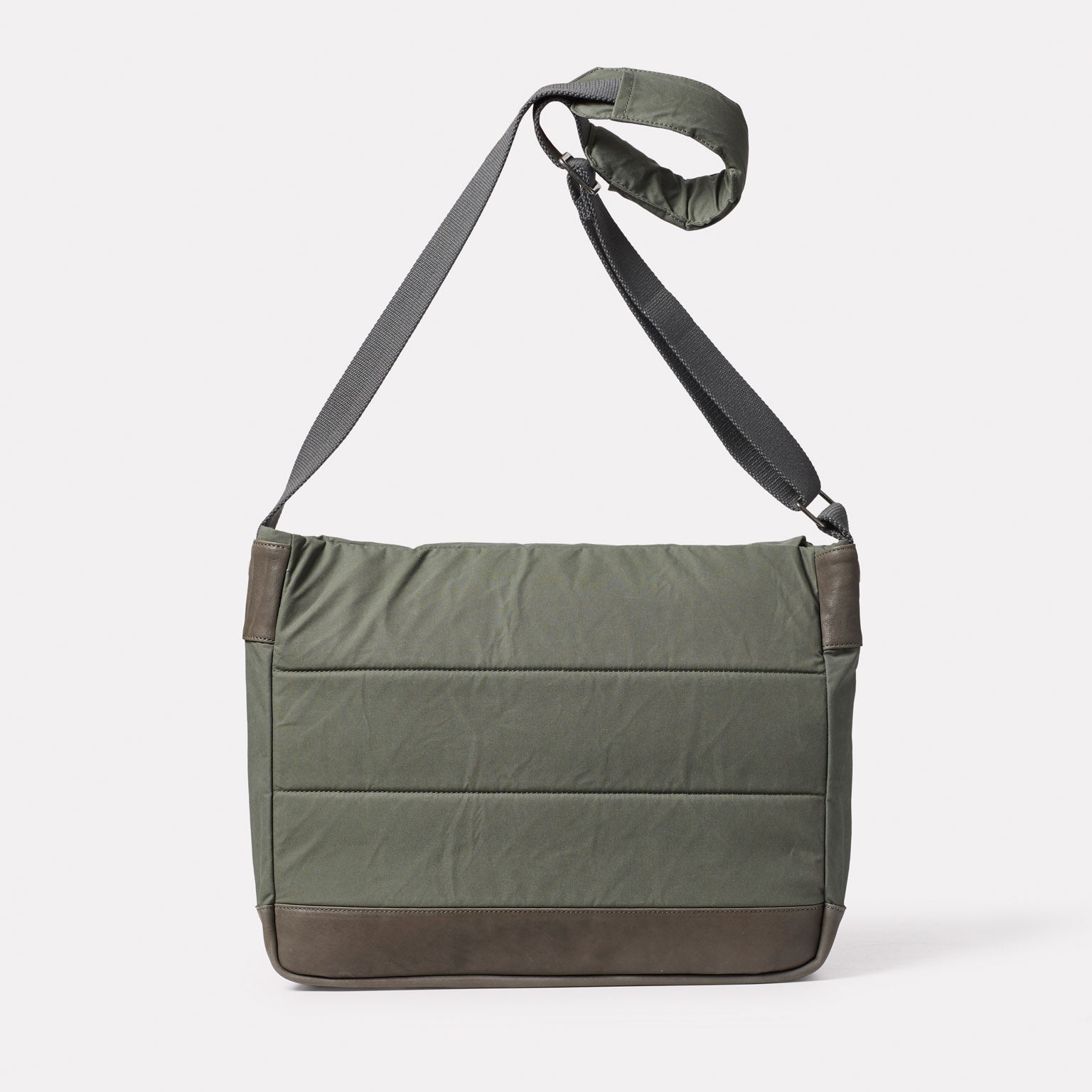 Jeremy Large Waxed Cotton Crossbody Satchel in Olive