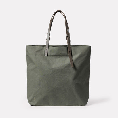 Natalie Waxed Cotton Tote in Olive
