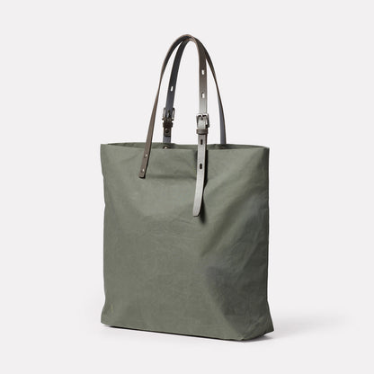 Natalie Waxed Cotton Tote in Olive