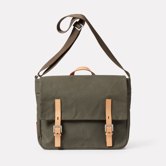 Cable Large Crossbody Satchel Bag in Olive