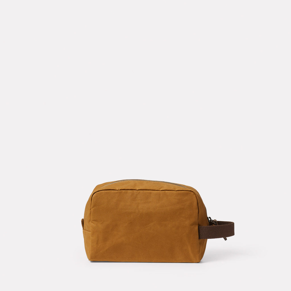 Simon Waxed Cotton Washbag in Chert