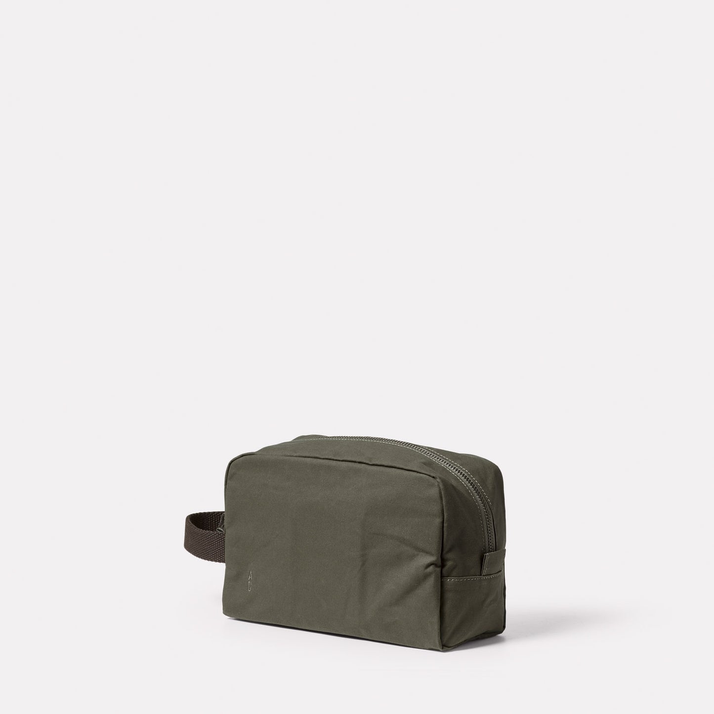 Simon Waxed Cotton Washbag in Olive