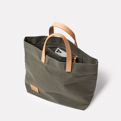 Carter Canvas Tote Bag in Olive