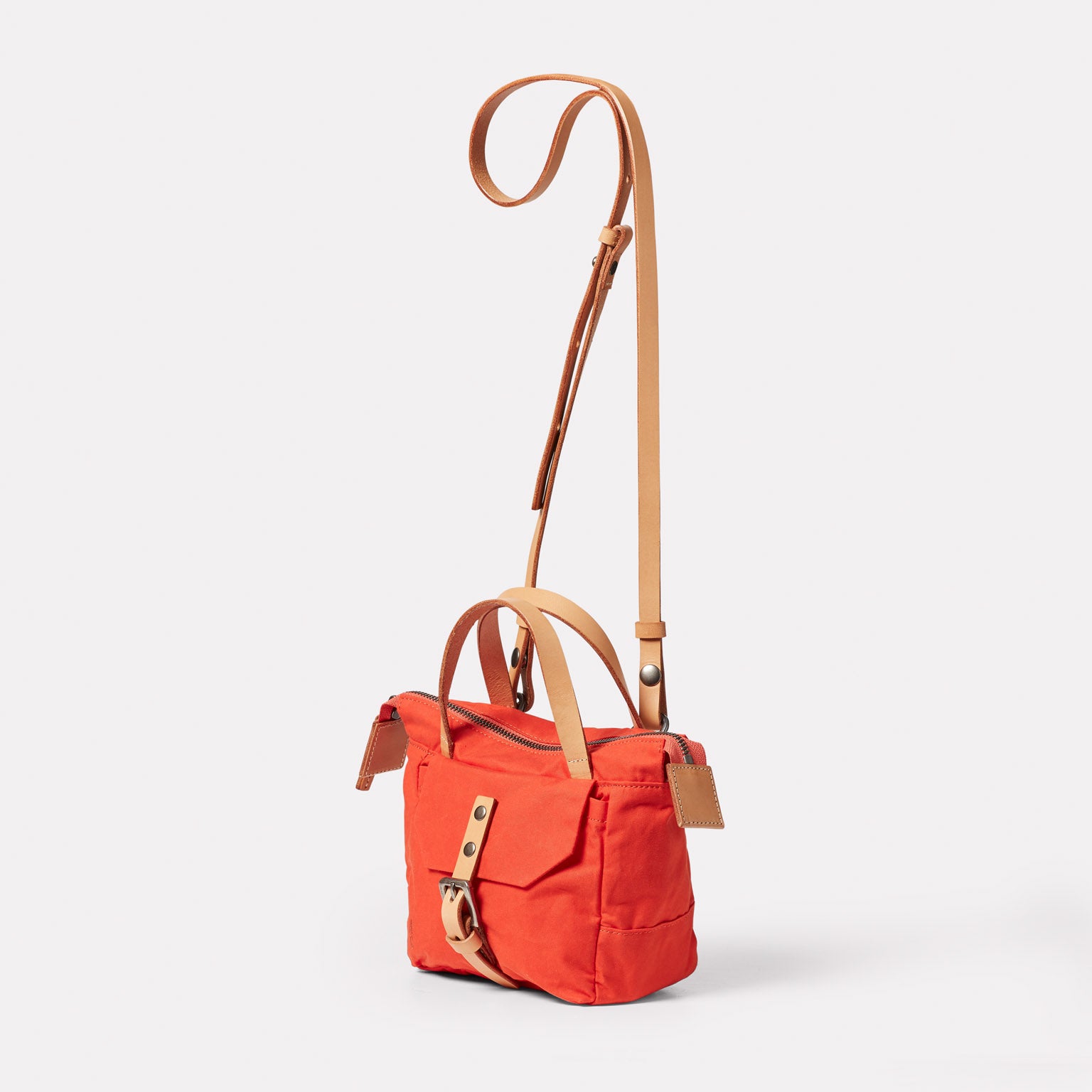 Squat 2.0 Waxed Cotton Mini Crossbody Bag in Lava