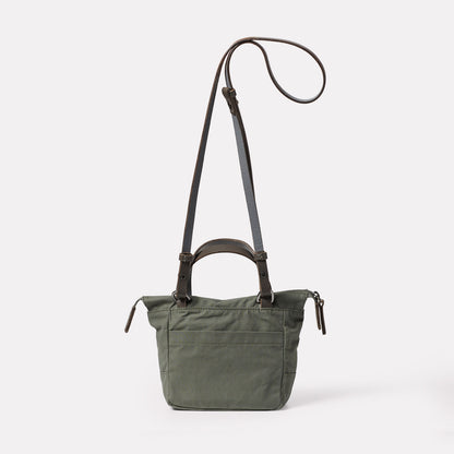 Squat 2.0 Waxed Cotton Mini Crossbody Bag in Olive