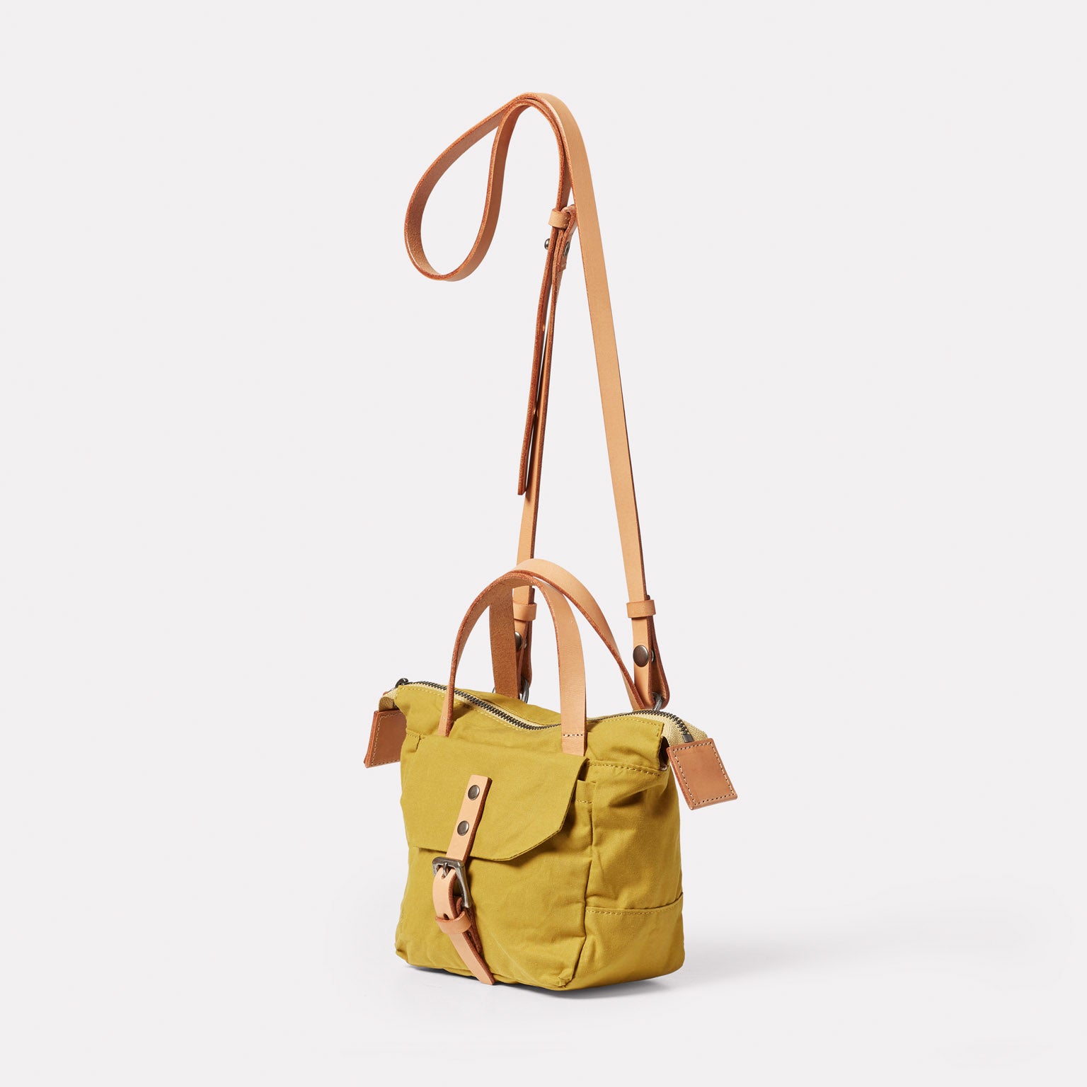 Squat 2.0 Waxed Cotton Mini Crossbody Bag in Sulfur