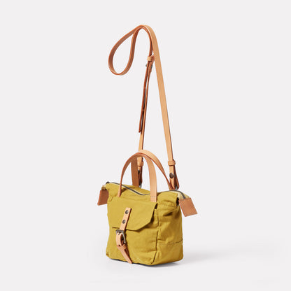 Squat 2.0 Waxed Cotton Mini Crossbody Bag in Sulfur
