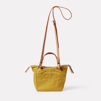 Squat 2.0 Waxed Cotton Mini Crossbody Bag in Sulfur