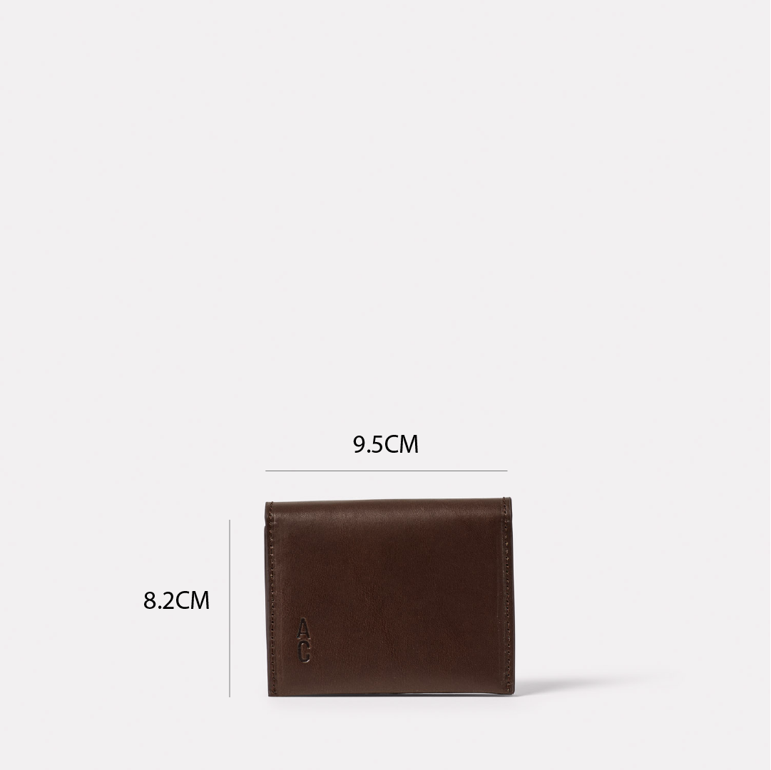 Riley Leather Coin Card Purse in Bog