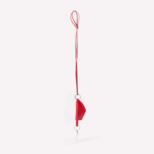 Kevin Leather Key Lanyard in Berry